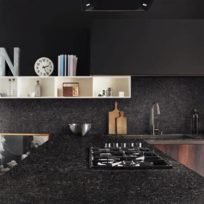 Черни теракотни плочи за кухненски плот